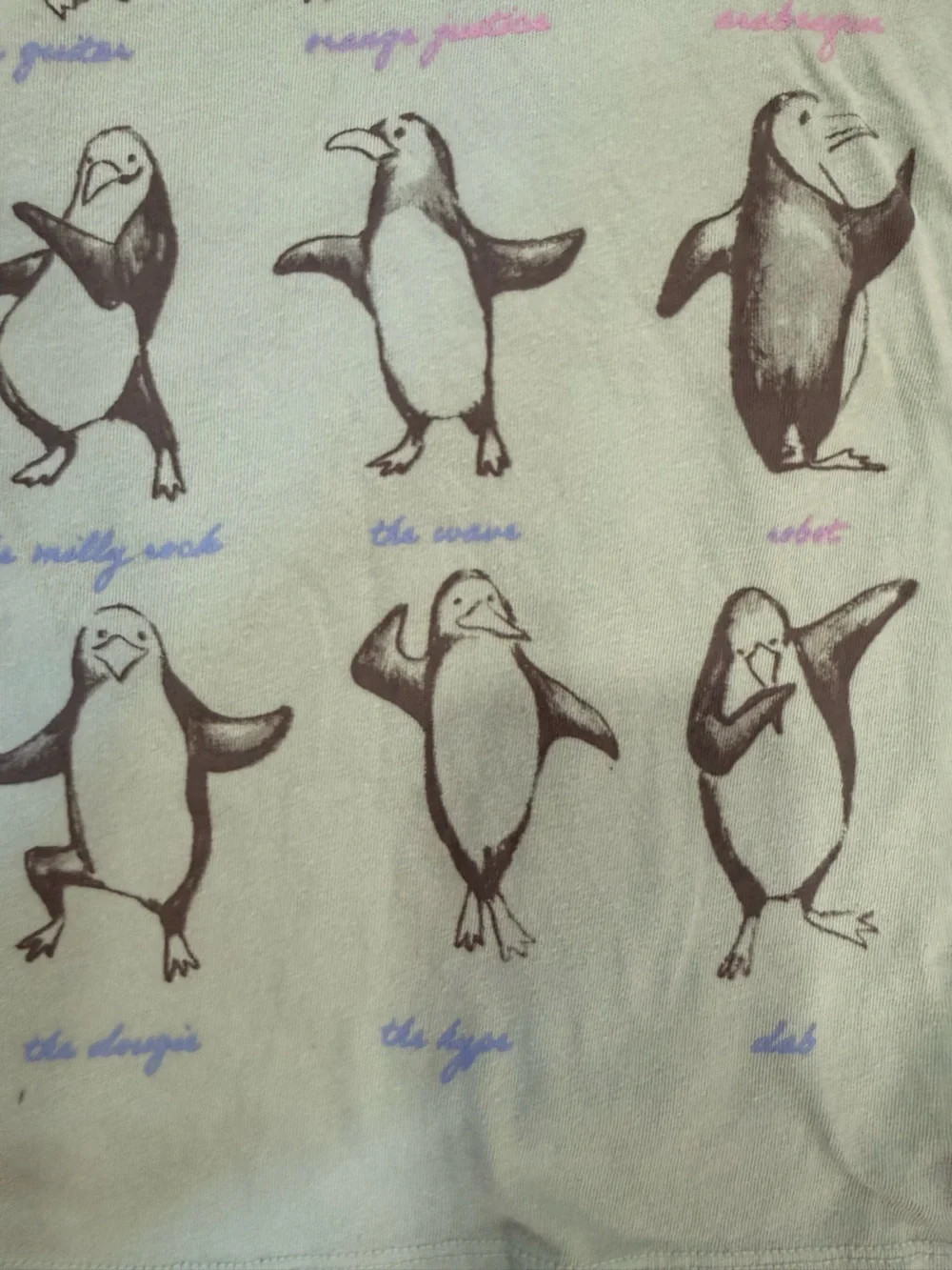 Gap Kids Long-Sleeve Penguin Graphic Tee - Light Aqua